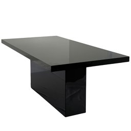 Mesa de Jantar Mdf Laminado Laca Auto Brilho 180x90cm - Preta (somente Mesa) - 1