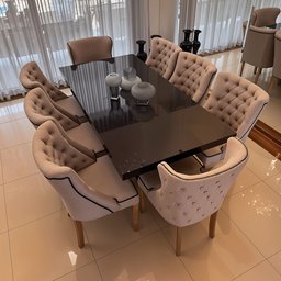 Mesa de Jantar Mdf Laminado Laca Auto Brilho 180x90cm - Preta (somente Mesa) - 3