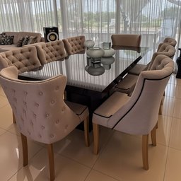 Mesa de Jantar Mdf Laminado Laca Auto Brilho 180x90cm - Preta (somente Mesa) - 2