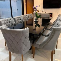 Mesa de Jantar Mdf Laminado Laca Auto Brilho 180x90cm - Preta (somente Mesa) - 4