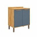 Ver imagem 3 de Balcão de Cozinha 2 Portas 100% MDF 80cm Malta Espresso Móveis Cinza/Amêndoa/Platina