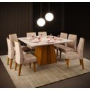 Ver imagem 2 de Mesa Itália 136x136cm para 8 Lugares com Tampo Chanfrado Curvo Dj Móveis