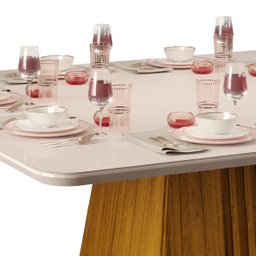 Mesa Itália 136x136cm para 8 Lugares com Tampo Chanfrado Curvo Dj Móveis - 3 Mesa Itália 136x136cm para 8 Lugares com Tampo Chanfrado Curvo Dj Móveis - 3