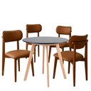 Ver imagem 2 de Kit Mesa Preta 90cm & 4 Cadeiras Estofadas Durango Design Elegante