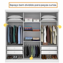 Ver imagem 3 de Guarda Roupa Casal 3 Portas de Correr com Espelho Dacar - Tcil Móveis - Neve