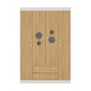 Ver imagem 7 de Guarda-roupa Infantil 122cm com Vidro 4 Portas e 2 Gavetas Pirulito Multimóveis Mp4468 Branco-