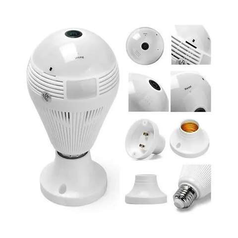 Câmera de Segurança Ip Lâmpada Panorâmica 360º