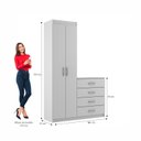 Ver imagem 3 de Cômoda Sapateira 4 Gavetas 2 Portas Larissa Yescasa