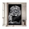 Quadro Decorativo Leão Preto e Branco a Proteção Filhote - 2