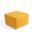 Ver imagem 1 de Puff para Sala de Estar Linho 47x50cm Leti Amarelo