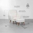 Ver mais imagens de Kit Quarto Theo com Pés Retrô Natural - Berço + Cômoda 3 Gavetas e 1 Porta + Poltrona de Amamentação