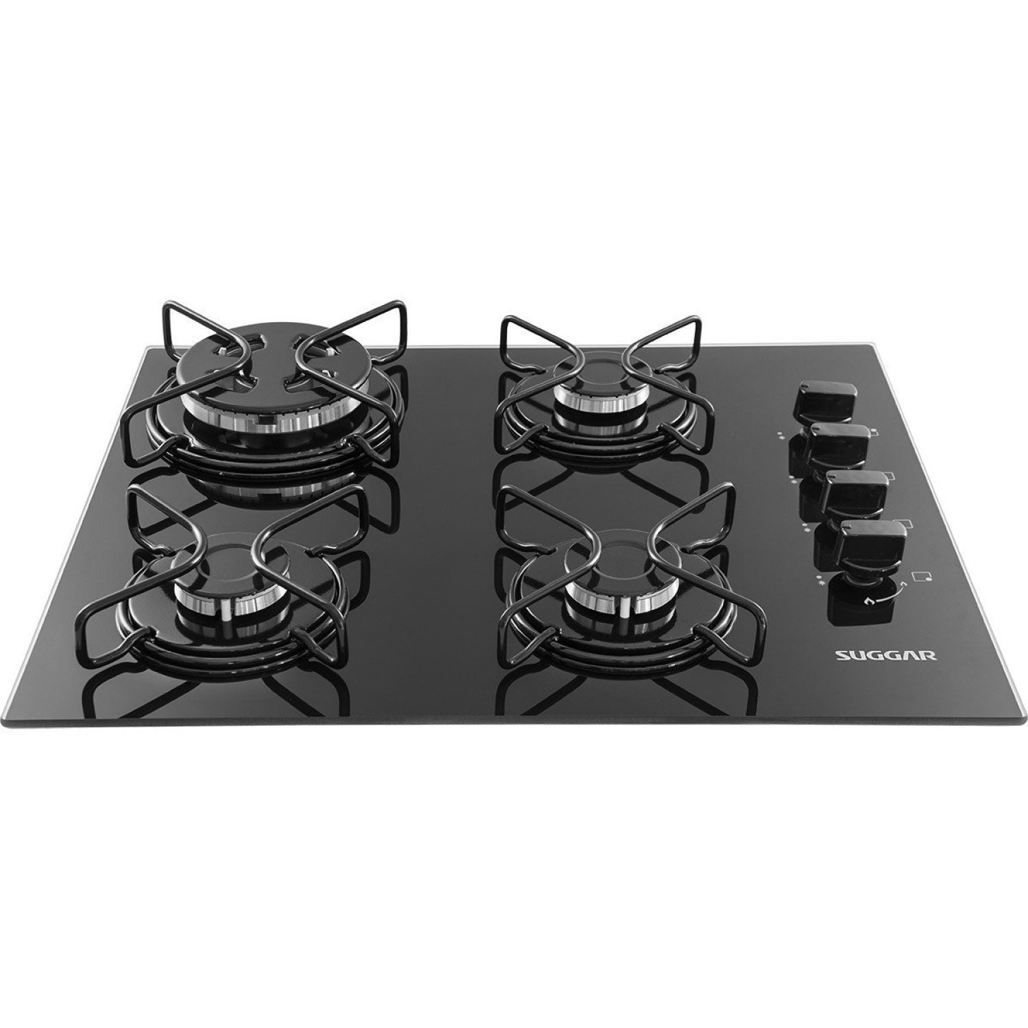 Cooktop Tri-chama Esmaltado 4 Bocas Suggar Bivolt Preto - 2