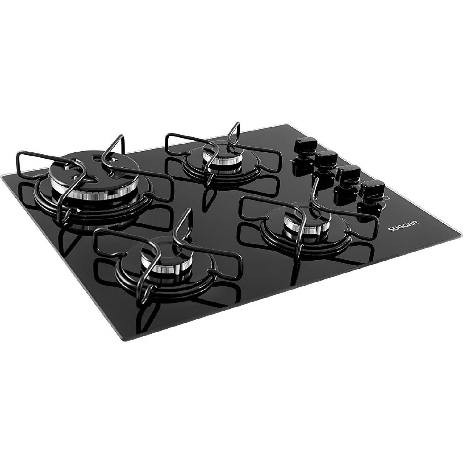 Cooktop Tri-chama Esmaltado 4 Bocas Suggar Bivolt Preto - 3