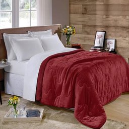 Edredom Buettner King Plush Flannel Dupla Face 260mx280m Vermelho Escuro e Vermelho Claro - 4