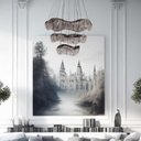 Ver imagem 1 de Lustre Pendente Wave Cristal 3 Aros 24 Luzes Bronzearte