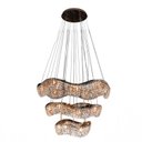 Ver imagem 2 de Lustre Pendente Wave Cristal 3 Aros 24 Luzes Bronzearte