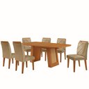 Ver imagem 2 de Mesa de Jantar Carolina Tampo 180cm Mdf Canto Copo e 6 Cadeiras Melissa Moderna Mobilia