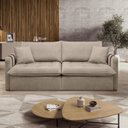 Ver imagem 2 de Sofá Cama Retrátil e Reclinável 3 Lugares Bouclé Bege Michigan 200cm Yescasa