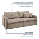 Ver imagem 4 de Sofá Cama Retrátil e Reclinável 3 Lugares Bouclé Bege Michigan 200cm Yescasa