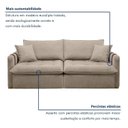 Ver imagem 6 de Sofá Cama Retrátil e Reclinável 3 Lugares Bouclé Bege Michigan 200cm Yescasa