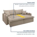 Ver imagem 5 de Sofá Cama Retrátil e Reclinável 3 Lugares Bouclé Bege Michigan 200cm Yescasa