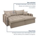 Ver imagem 7 de Sofá Cama Retrátil e Reclinável 3 Lugares Bouclé Bege Michigan 200cm Yescasa