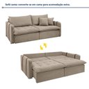 Ver imagem 3 de Sofá Cama Retrátil e Reclinável 3 Lugares Bouclé Bege Michigan 200cm Yescasa
