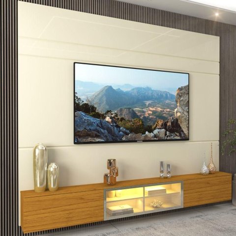 Home Luminare Reflecta 217 cm com LED Off White/Naturale Gelius