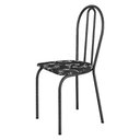 Ver imagem 4 de Kit 8 Cadeiras de Cozinha Texas Estampado Preto Florido Pés de Ferro Cromo Preto - Pallazio