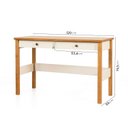 Ver imagem 2 de Escrivaninha Mesa Escritório Ananda 2 Gavetas 120cm MDF CabeCasa MadeiraOriginals Off-White e Mel Marrom
