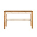 Ver mais imagens de Escrivaninha Mesa Escritório Ananda 2 Gavetas 120cm MDF CabeCasa MadeiraOriginals Off-White e Mel Marrom