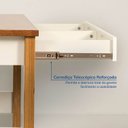 Ver imagem 4 de Escrivaninha Mesa Escritório Ananda 2 Gavetas 120cm MDF CabeCasa MadeiraOriginals Off-White e Mel Marrom