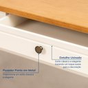 Ver imagem 3 de Escrivaninha Mesa Escritório Ananda 2 Gavetas 120cm MDF CabeCasa MadeiraOriginals Off-White e Mel Marrom