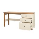 Ver imagem 5 de Escrivaninha Mesa Escritório Pinus Ananda 3 Gavetas 100% MDF 150cm CabeCasa MadeiraOriginals Off-White e Mel Marrom