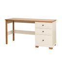 Ver imagem 3 de Escrivaninha Mesa Escritório Pinus Ananda 3 Gavetas 100% MDF 150cm CabeCasa MadeiraOriginals Off-White e Mel Marrom