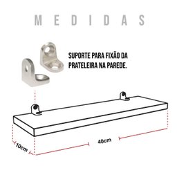 Kit 3 Prateleiras Estante 40x10 Madeira Painel Pinus  - 4