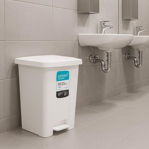 Lixeira Pedal 15 Litros Grande Cesto Lixo Coleta Seletiva Reforcada Plastico Casa Banheiro Cozinha C