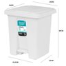 Lixeira Pedal 15 Litros Grande Cesto Lixo Coleta Seletiva Reforcada Plastico Casa Banheiro Cozinha C - 4