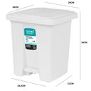 Ver imagem 4 de Lixeira Pedal 15 Litros Grande Cesto Lixo Coleta Seletiva Reforcada Plastico Casa Banheiro Cozinha C