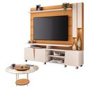 Ver imagem 1 de Estante Home Theater Virtus Cinamomo Off White com Mesa de Centro Sky com Tampo de Vidro Cinamomo -