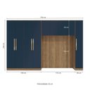 Ver imagem 4 de Quarto Modular Kappesberg Adapt Nogueira/azul Profundo 4 Peças 376cm