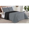 Colcha Cobre Leito Cama King 3 Pç Dupla Face Acolchoado Microfibra Cinza e Preto - 3