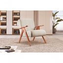 Ver imagem 2 de Poltrona Braço de Madeira Laguna Linho Nude 100