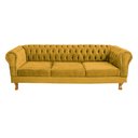 Ver imagem 1 de Sofá Chesterfield Capitone Duque Suede Amarelo 1,80