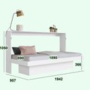 Ver imagem 4 de Cama Articulável Horizontal Solteiro Juvenil com Estação de Trabalho 90 Latino Branco