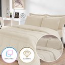 Ver imagem 2 de Jogo de Cama Soft Conforto Casal Queen 5 Peças Bege Casa Dona