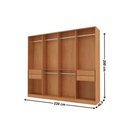Ver imagem 4 de Guarda Roupa Casal Alpes Mdf 8 Portas e 4 Gavetas Moderna Naturalle/off White