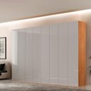 Ver imagem 1 de Guarda Roupa Casal Alpes Mdf 8 Portas e 4 Gavetas Moderna Naturalle/off White