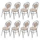 Ver imagem 5 de Conjunto 8 Cadeiras para Cozinha Debrum Cromado/Bege