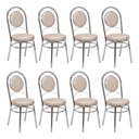 Ver imagem 3 de Conjunto 8 Cadeiras para Cozinha Debrum Cromado/Bege
